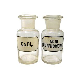 Antique Chemist Apothecary Glass Jars Bottles Germany 6.5"